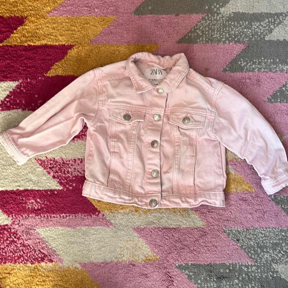 ZARA light pink vintage denim jacket